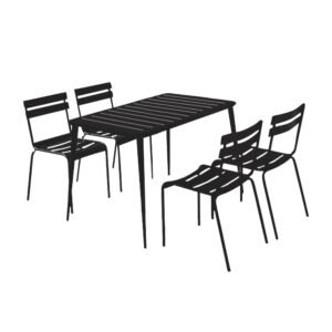 Bistro-Rectangle-Table-Four-Chairs-Rectangle-Umbrella-black Bistro-Rectangle-Table-Four-Chairs-Rectangle-Umbrella-black